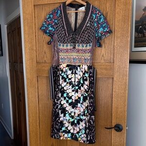 Floral Patchwork Midi Dress